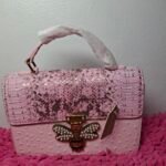 Portable Pink Leather Bag