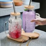 500ml Juicer Glass Cup with straw