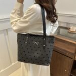 Bow Dot Black Tote Bag