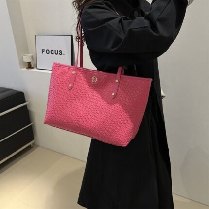 Pinky Leather Tote Bag