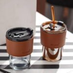 Glass Slub Cup with Leather